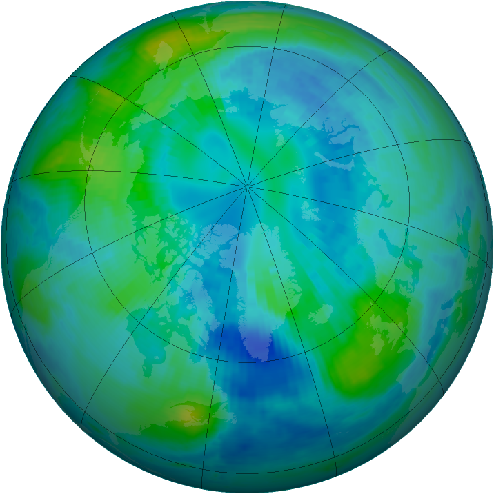 Arctic ozone map for 11 October 2000
